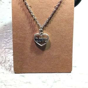 Silver Heart "Love" Necklace